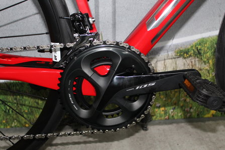 Superior Elite Full carbon Gravel/weg/racefiets Shimano 105 Maat M 48cm  Rood Nieuw - peerracefietsen